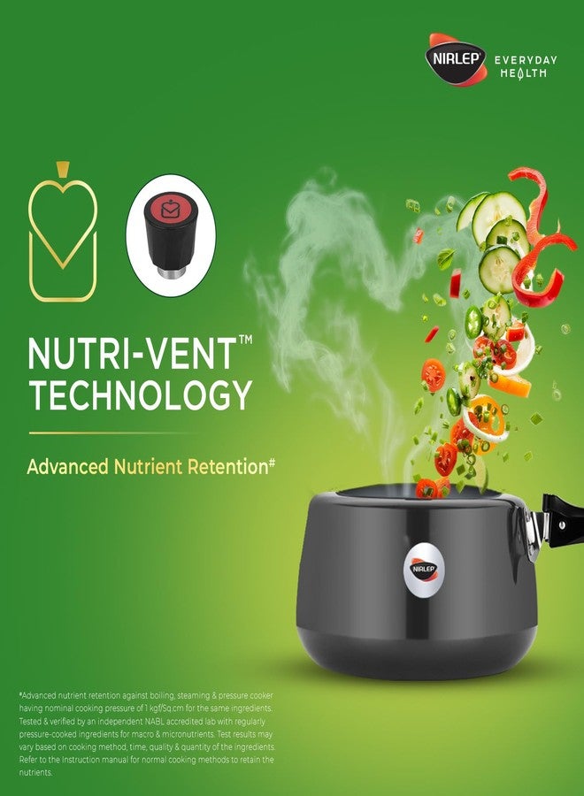 نيرليب طنجرة ضغط يدوية من الألومنيوم المؤكسد الصلب من نيرليب نوتري هيلث سعة 3 لترات بغطاء داخلي - Image 3